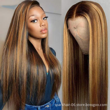 Pre Plucked Cheap Wholesale Premium Human Hair 360 Virgin 13X6 Blonde Transparent Thin Hd Full Swiss Film Lace Front Frontal Wig